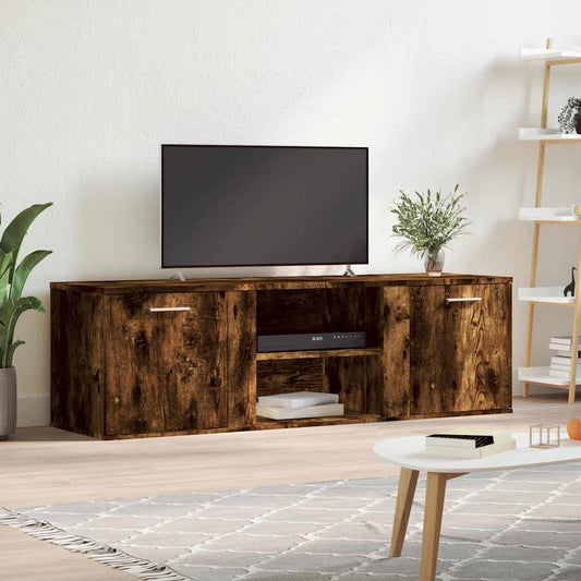 Tv-meubel 120x34x37 cm bewerkt hout gerookt eikenkleurig is nu te koop bij PeponiXL, paradijselijk wonen!