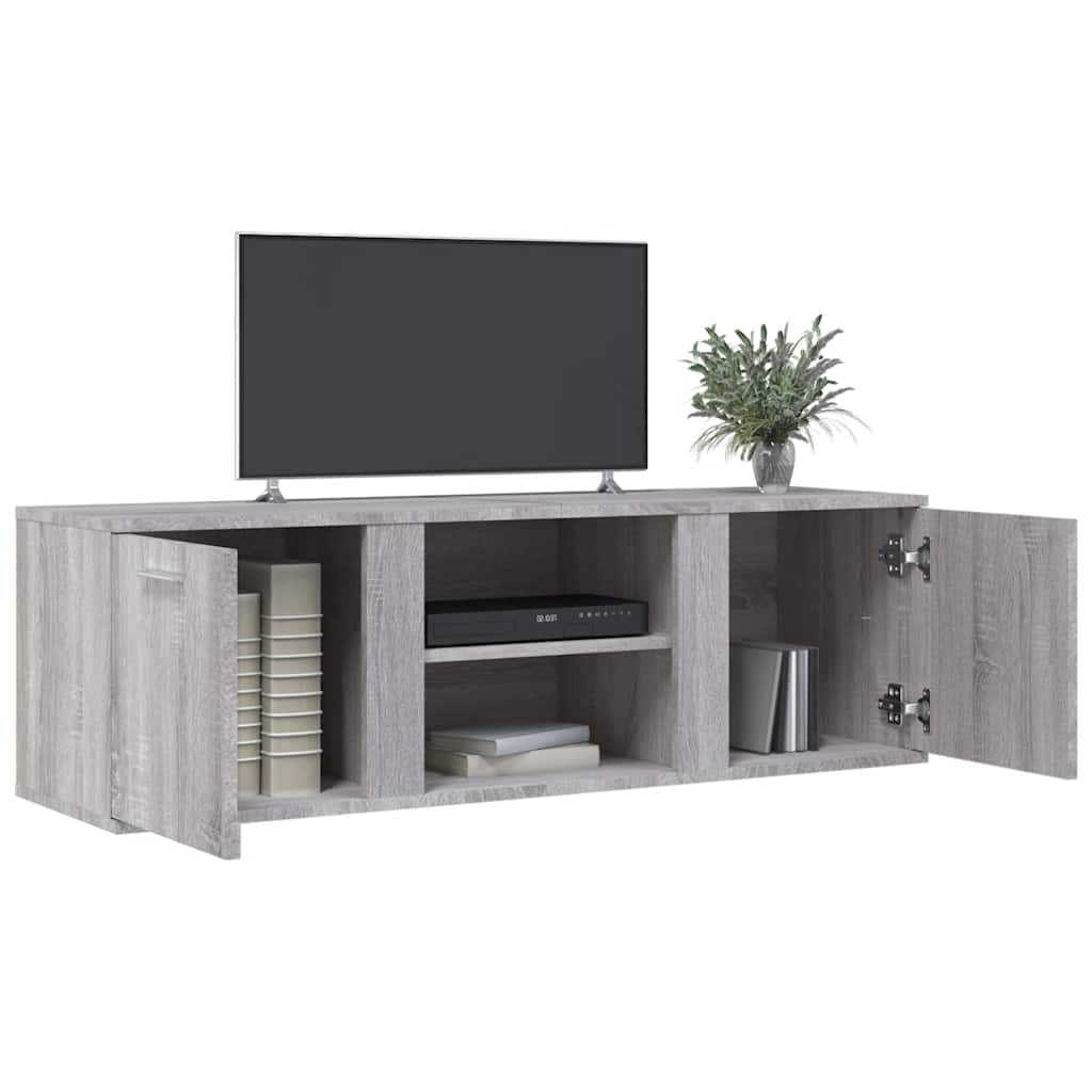 Tv-meubel 120x34x37 cm bewerkt hout grijs sonoma eikenkleurig is nu te koop bij PeponiXL, paradijselijk wonen!