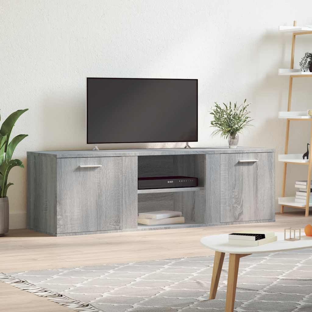 Tv-meubel 120x34x37 cm bewerkt hout grijs sonoma eikenkleurig is nu te koop bij PeponiXL, paradijselijk wonen!