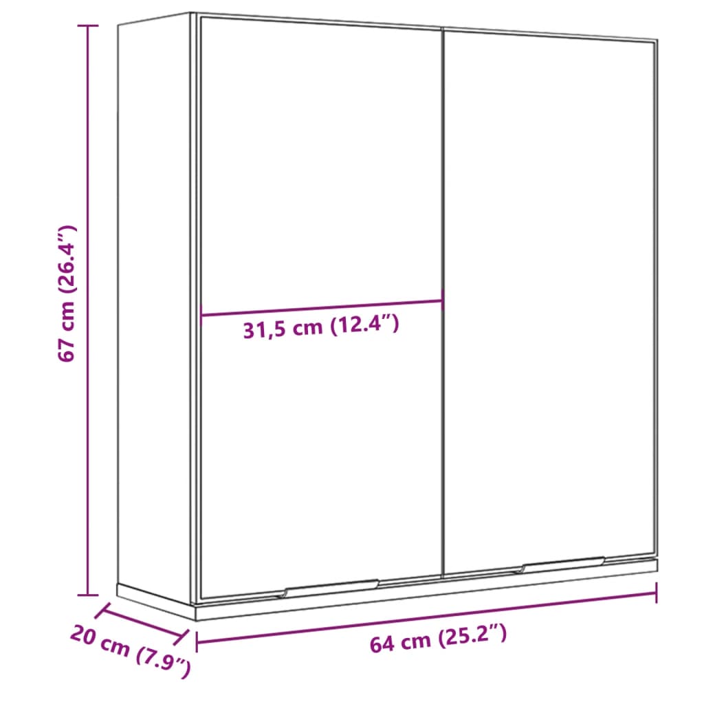 Badkamerkast met spiegel 64x20x67 cm bewerkt hout zwart is nu te koop bij PeponiXL, paradijselijk wonen!
