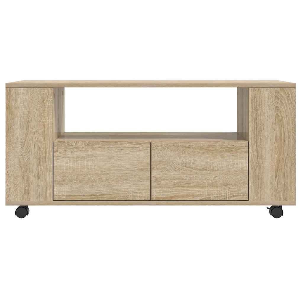 Tv-meubel 102x34,5x43 cm bewerkt hout sonoma eikenkleurig is nu te koop bij PeponiXL, paradijselijk wonen!