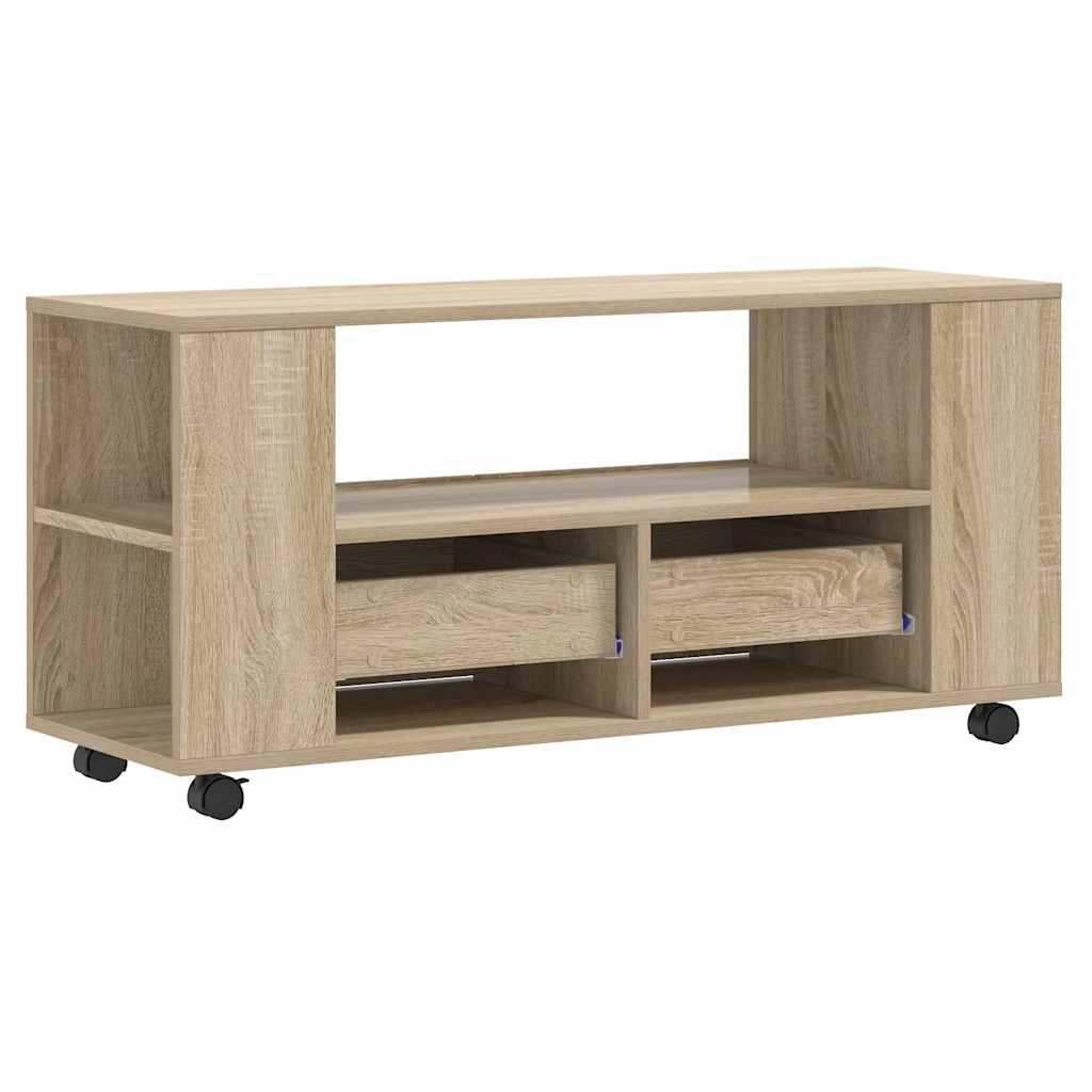 Tv-meubel 102x34,5x43 cm bewerkt hout sonoma eikenkleurig is nu te koop bij PeponiXL, paradijselijk wonen!