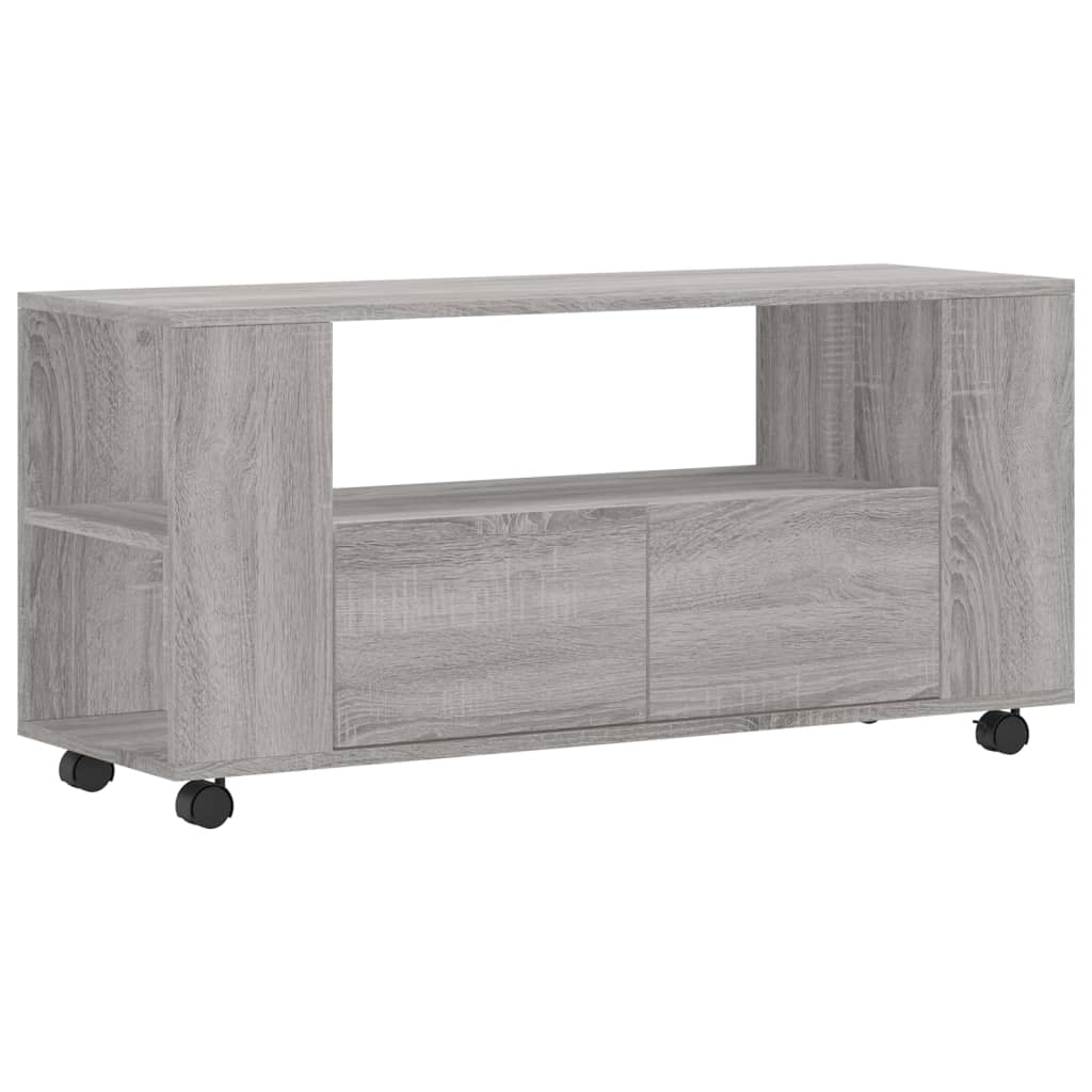 Tv-meubel 102x34,5x43 cm bewerkt hout grijs sonoma eikenkleurig is nu te koop bij PeponiXL, paradijselijk wonen!