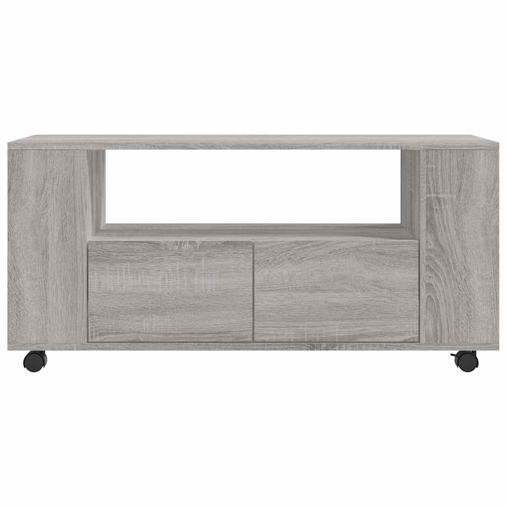 Tv-meubel 102x34,5x43 cm bewerkt hout grijs sonoma eikenkleurig is nu te koop bij PeponiXL, paradijselijk wonen!