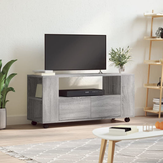 Tv-meubel 102x34,5x43 cm bewerkt hout grijs sonoma eikenkleurig is nu te koop bij PeponiXL, paradijselijk wonen!