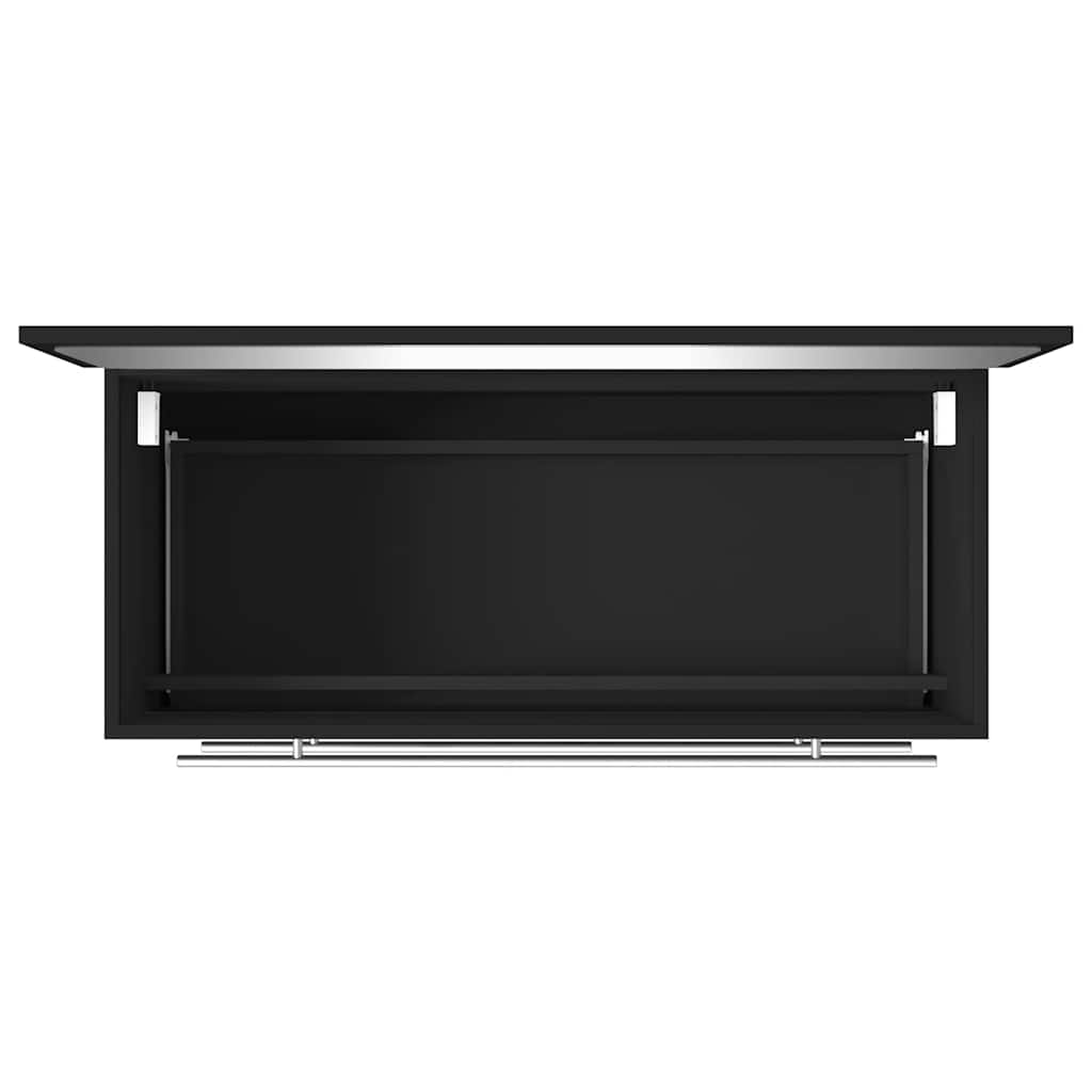 Badkamerkast met spiegel bewerkt hout zwart is nu te koop bij PeponiXL, paradijselijk wonen!