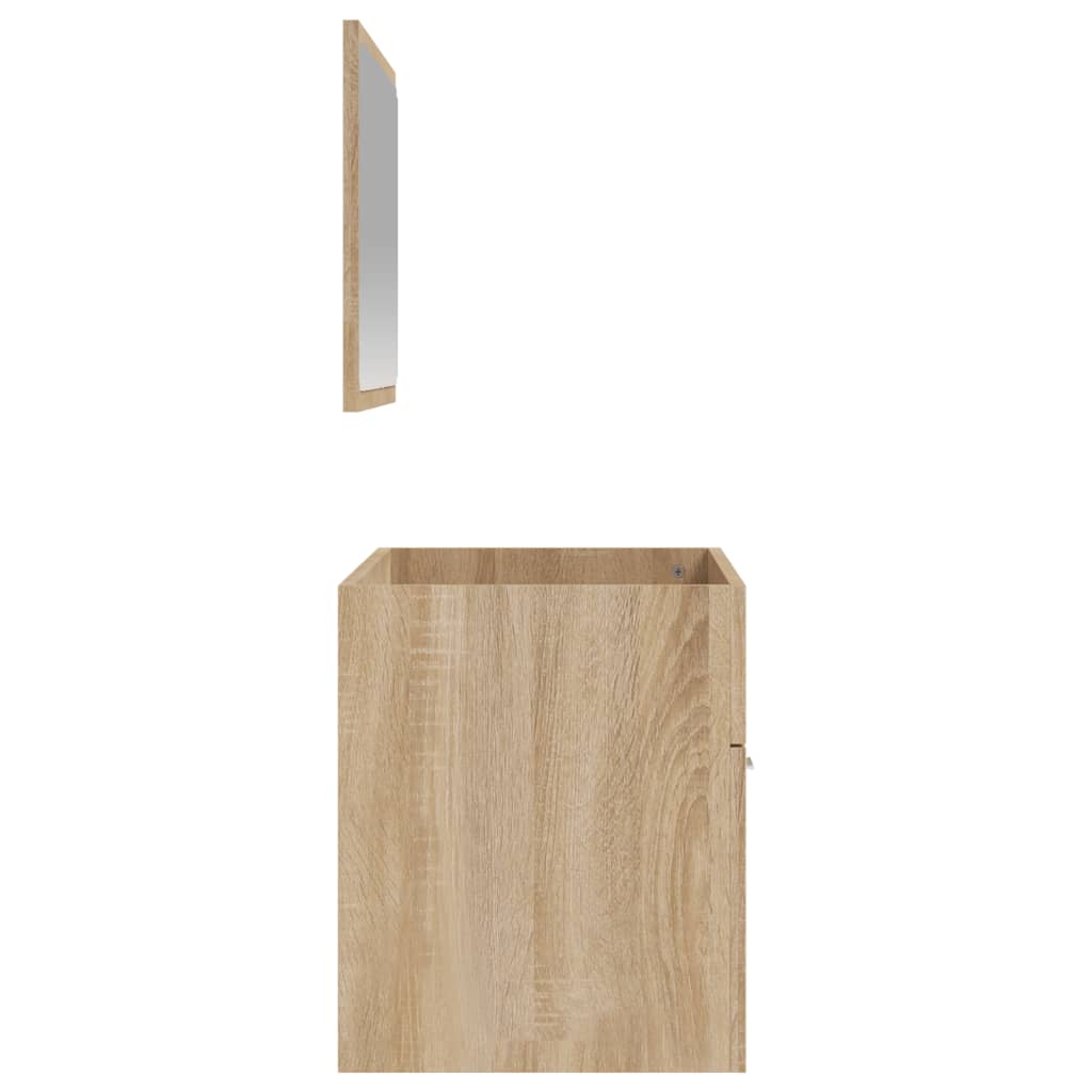 Badkamerkast met spiegel bewerkt hout sonoma eikenkleurig is nu te koop bij PeponiXL, paradijselijk wonen!
