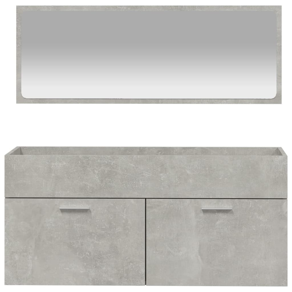 Badkamerkast met spiegel bewerkt hout betongrijs is nu te koop bij PeponiXL, paradijselijk wonen!