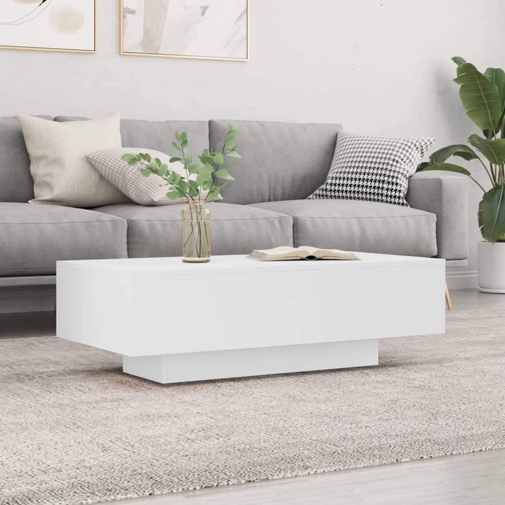Salontafel 100x49,5x31 cm bewerkt hout wit is nu te koop bij PeponiXL, paradijselijk wonen!