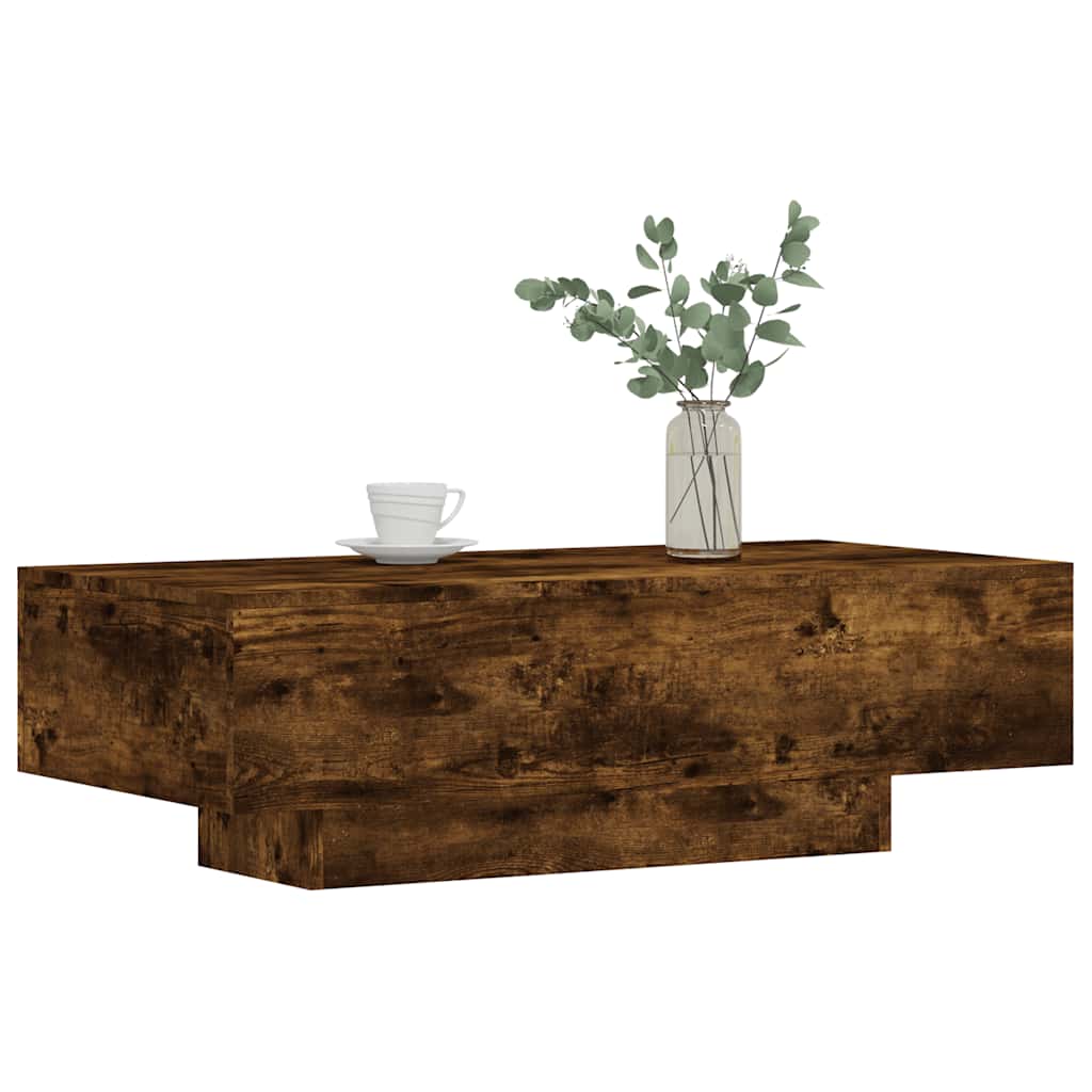 Salontafel 100x49,5x31 cm bewerkt hout gerookt eikenkleurig is nu te koop bij PeponiXL, paradijselijk wonen!