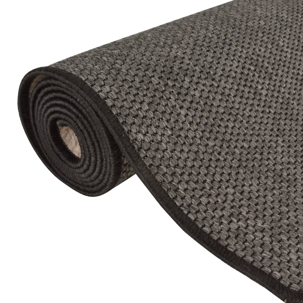 Tapijtloper 80x400 cm sisal-look antracietkleurig is nu te koop bij PeponiXL, paradijselijk wonen!