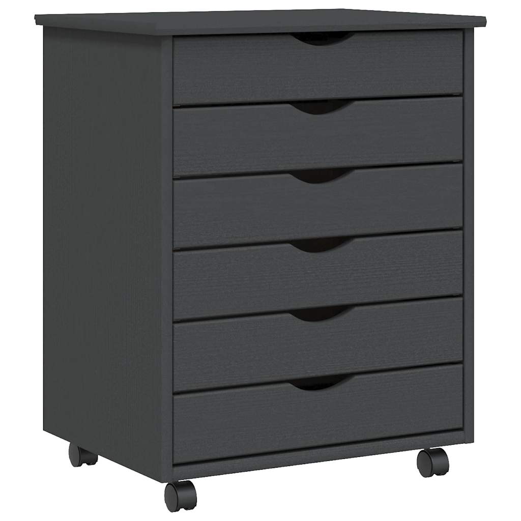 Ladekast MOSS verrijdbaar massief grenenhout grijs is nu te koop bij PeponiXL, paradijselijk wonen!