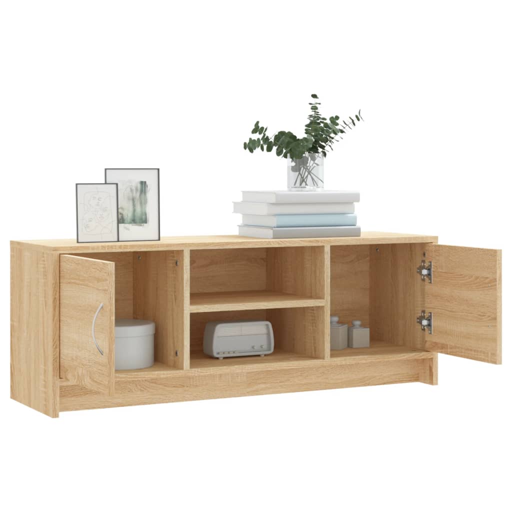 Tv-meubel 102x30x37,5 cm bewerkt hout sonoma eikenkleurig is nu te koop bij PeponiXL, paradijselijk wonen!