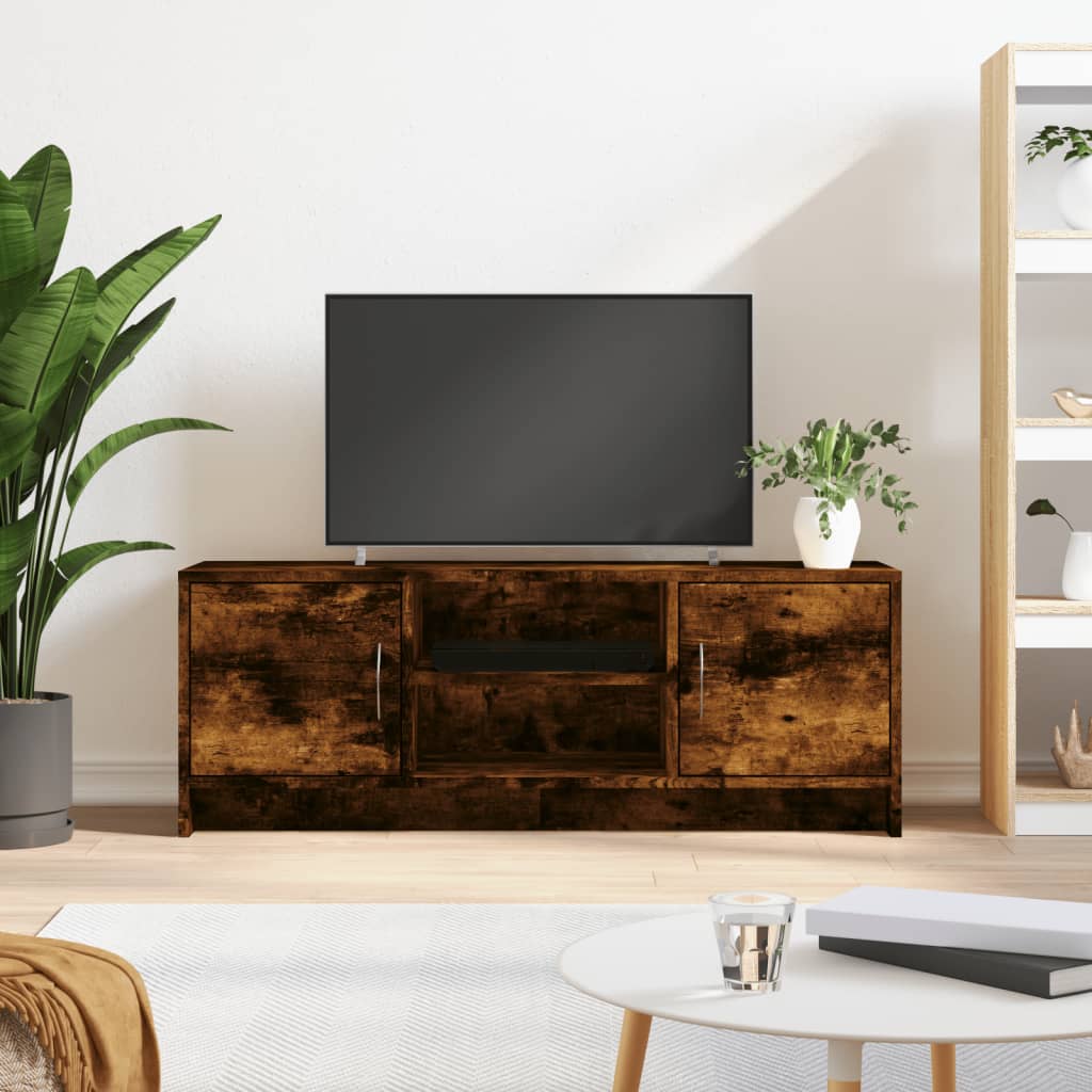 Tv-meubel 102x30x37,5 cm bewerkt hout gerookt eikenkleurig is nu te koop bij PeponiXL, paradijselijk wonen!