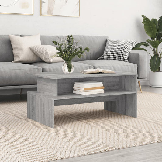 Salontafel 90x55x42,5 cm bewerkt hout grijs sonoma eikenkleur is nu te koop bij PeponiXL, paradijselijk wonen!