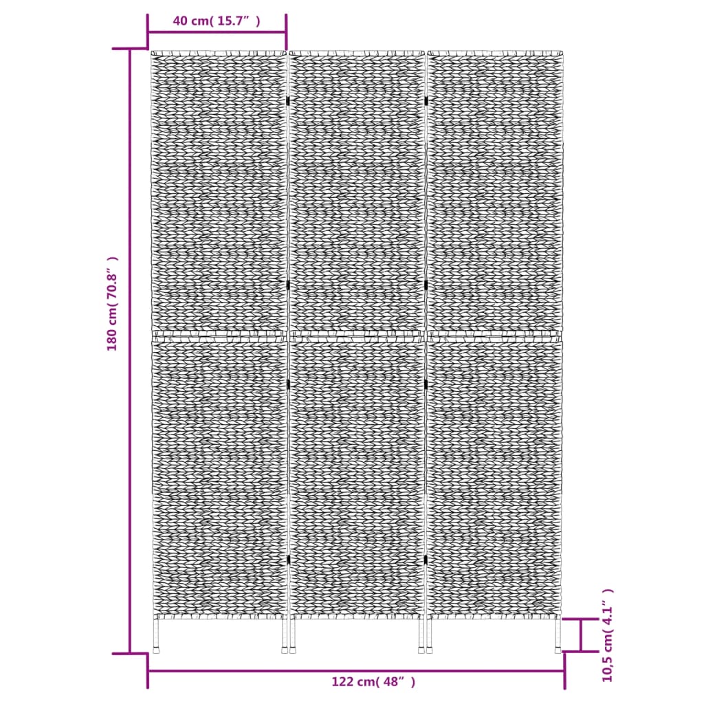 Kamerscherm met 3 panelen 122x180 cm waterhyacint is nu te koop bij PeponiXL, paradijselijk wonen!