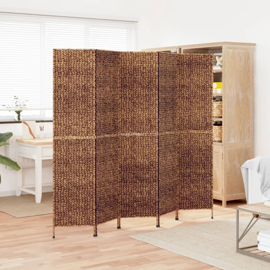 Kamerscherm met 5 panelen 205x180 cm waterhyacint bruin is nu te koop bij PeponiXL, paradijselijk wonen!