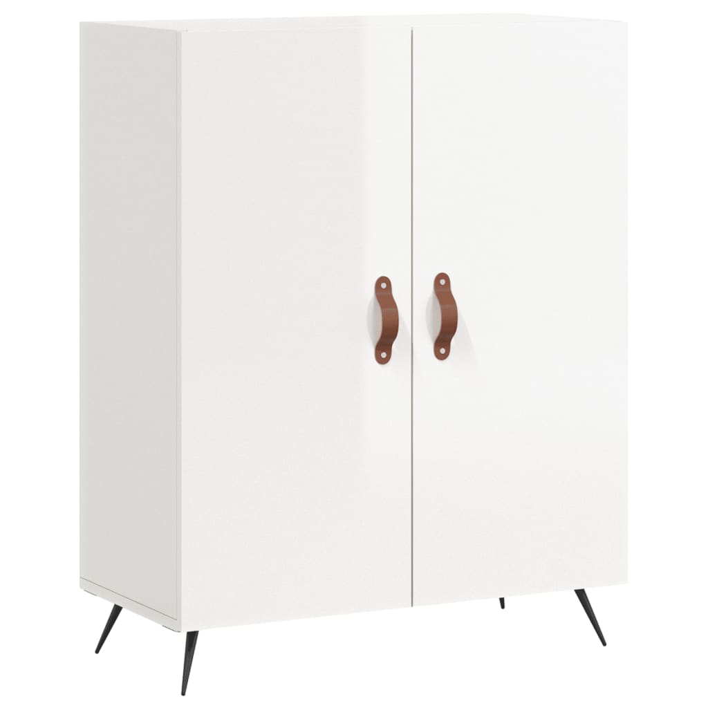 Hoge kast 69,5x34x180 cm bewerkt hout hoogglans wit is nu te koop bij PeponiXL, paradijselijk wonen!