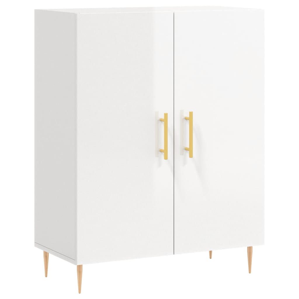 Hoge kast 69,5x34x180 cm bewerkt hout hoogglans wit is nu te koop bij PeponiXL, paradijselijk wonen!