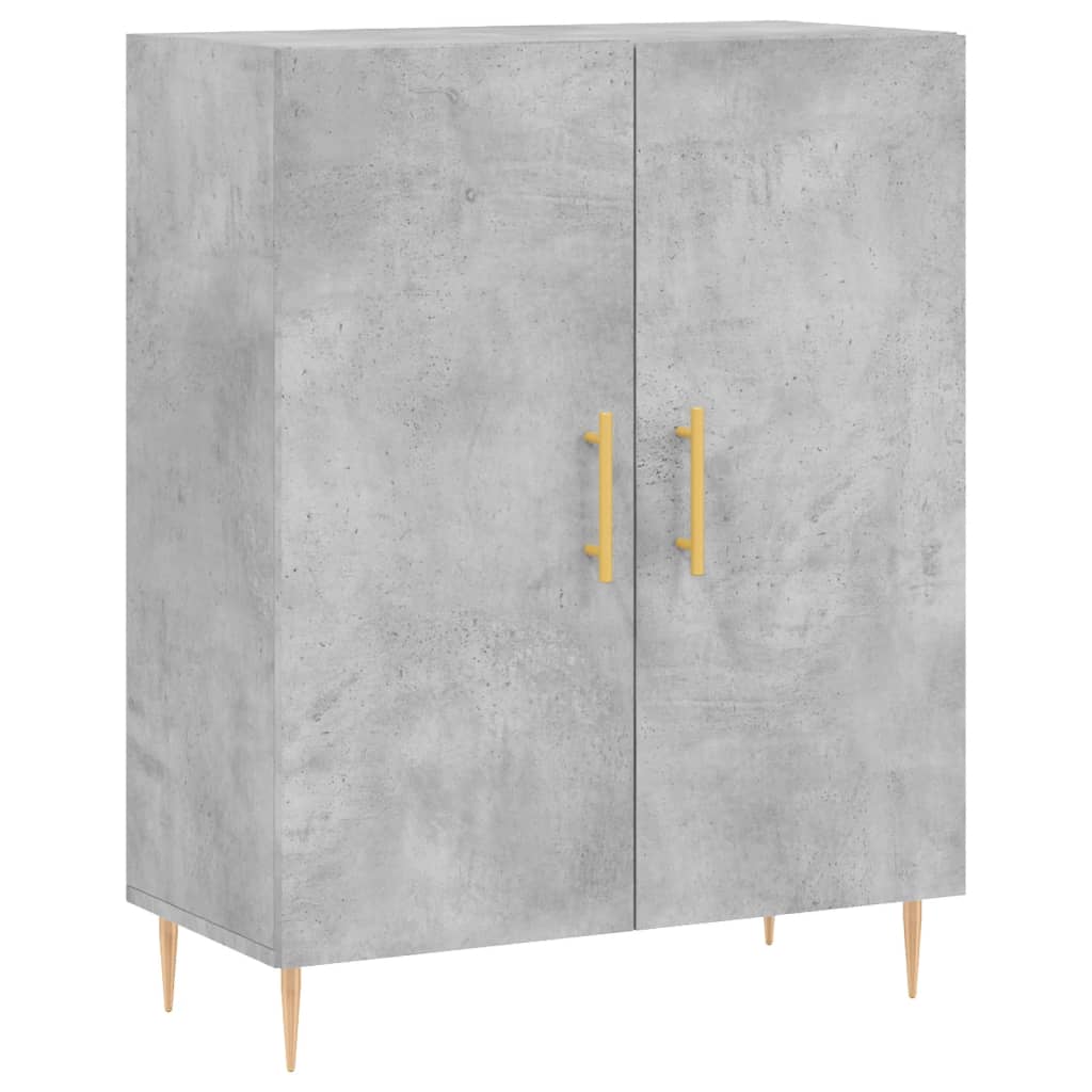 Hoge kast 69,5x34x180 cm bewerkt hout betongrijs is nu te koop bij PeponiXL, paradijselijk wonen!