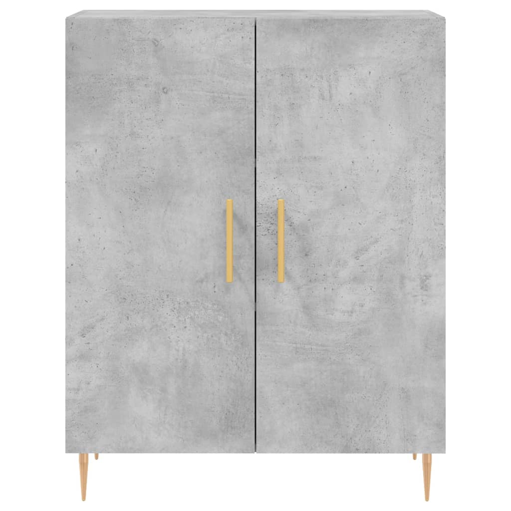 Hoge kast 69,5x34x180 cm bewerkt hout betongrijs is nu te koop bij PeponiXL, paradijselijk wonen!