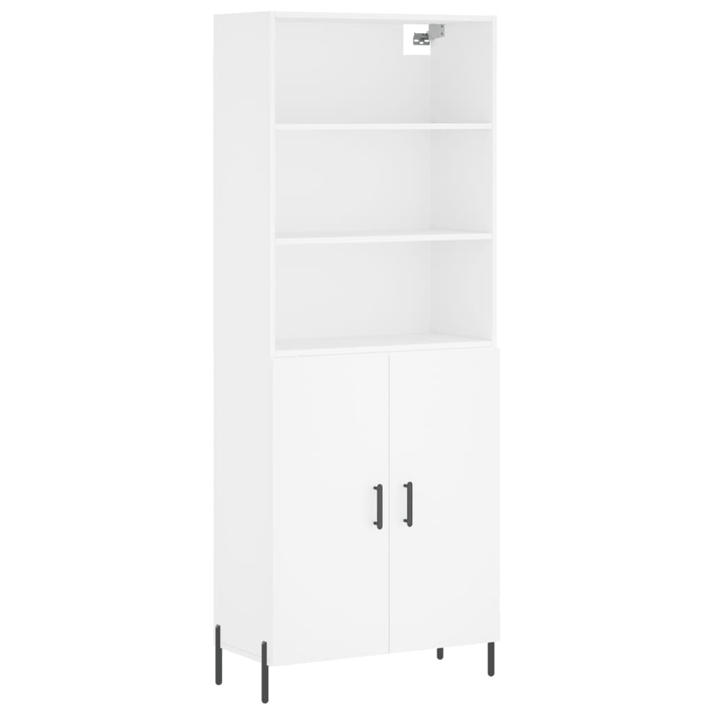 Hoge kast 69,5x34x180 cm bewerkt hout wit is nu te koop bij PeponiXL, paradijselijk wonen!