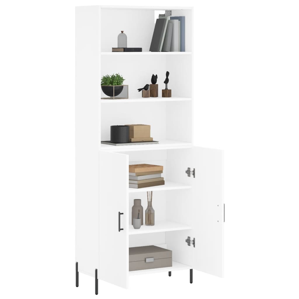 Hoge kast 69,5x34x180 cm bewerkt hout wit is nu te koop bij PeponiXL, paradijselijk wonen!
