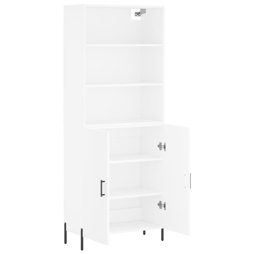 Hoge kast 69,5x34x180 cm bewerkt hout wit is nu te koop bij PeponiXL, paradijselijk wonen!