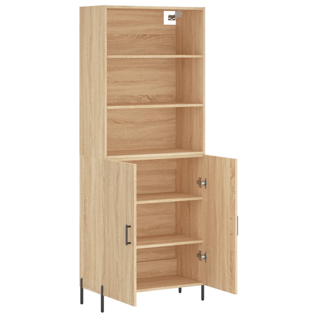 Hoge kast 69,5x34x180 cm bewerkt hout sonoma eikenkleurig is nu te koop bij PeponiXL, paradijselijk wonen!