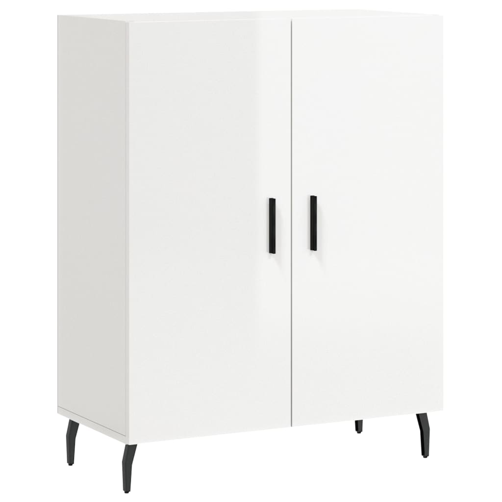 Hoge kast 69,5x34x180 cm bewerkt hout hoogglans wit is nu te koop bij PeponiXL, paradijselijk wonen!