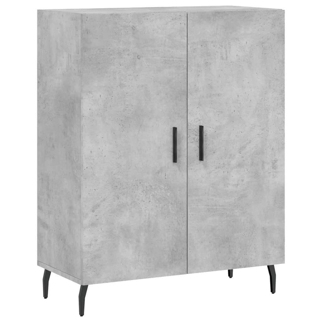 Hoge kast 69,5x34x180 cm bewerkt hout betongrijs is nu te koop bij PeponiXL, paradijselijk wonen!