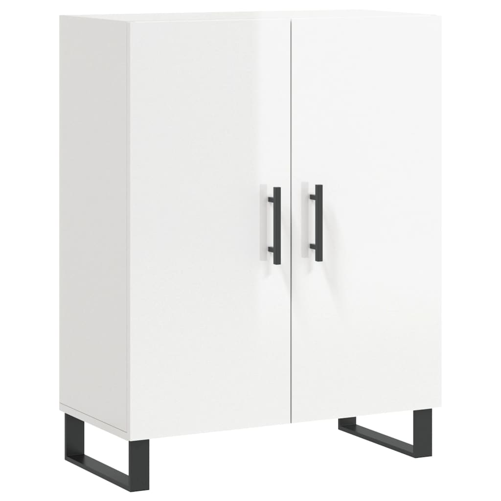 Hoge kast 69,5x34x180 cm bewerkt hout hoogglans wit is nu te koop bij PeponiXL, paradijselijk wonen!