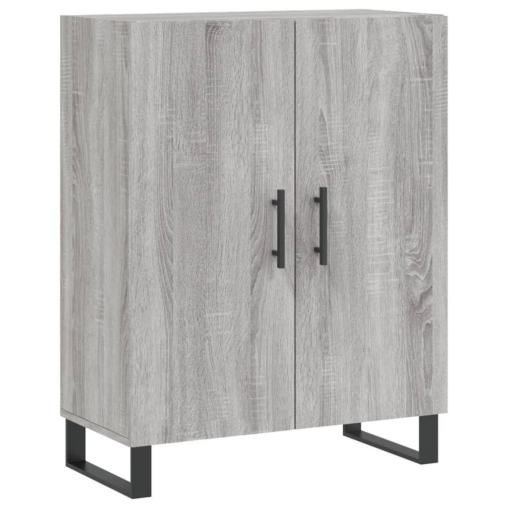 Hoge kast 69,5x34x180 cm bewerkt hout grijs sonoma eikenkleurig is nu te koop bij PeponiXL, paradijselijk wonen!