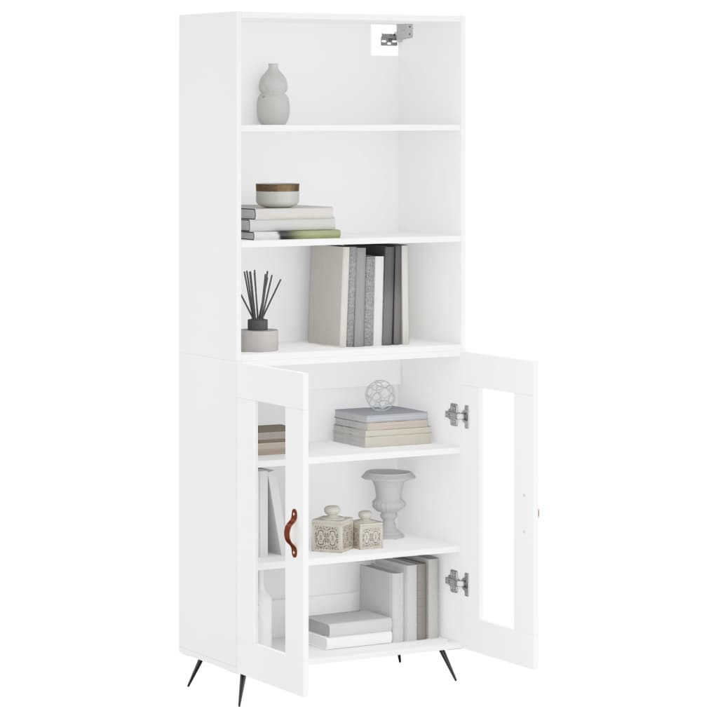 Hoge kast 69,5x34x180 cm bewerkt hout wit is nu te koop bij PeponiXL, paradijselijk wonen!