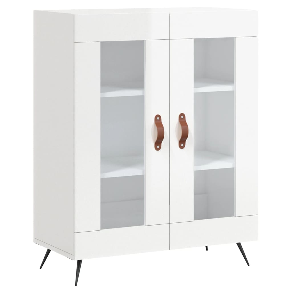 Hoge kast 69,5x34x180 cm bewerkt hout hoogglans wit is nu te koop bij PeponiXL, paradijselijk wonen!