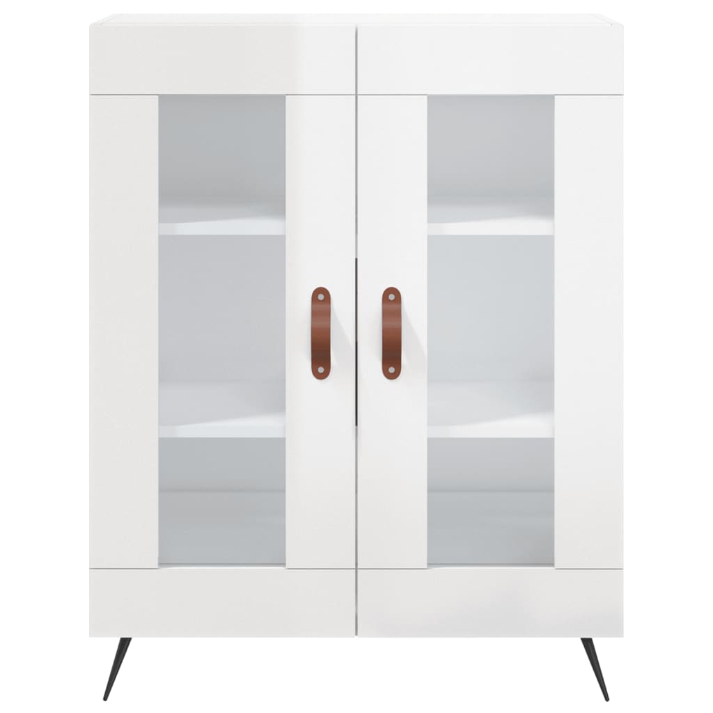 Hoge kast 69,5x34x180 cm bewerkt hout hoogglans wit is nu te koop bij PeponiXL, paradijselijk wonen!
