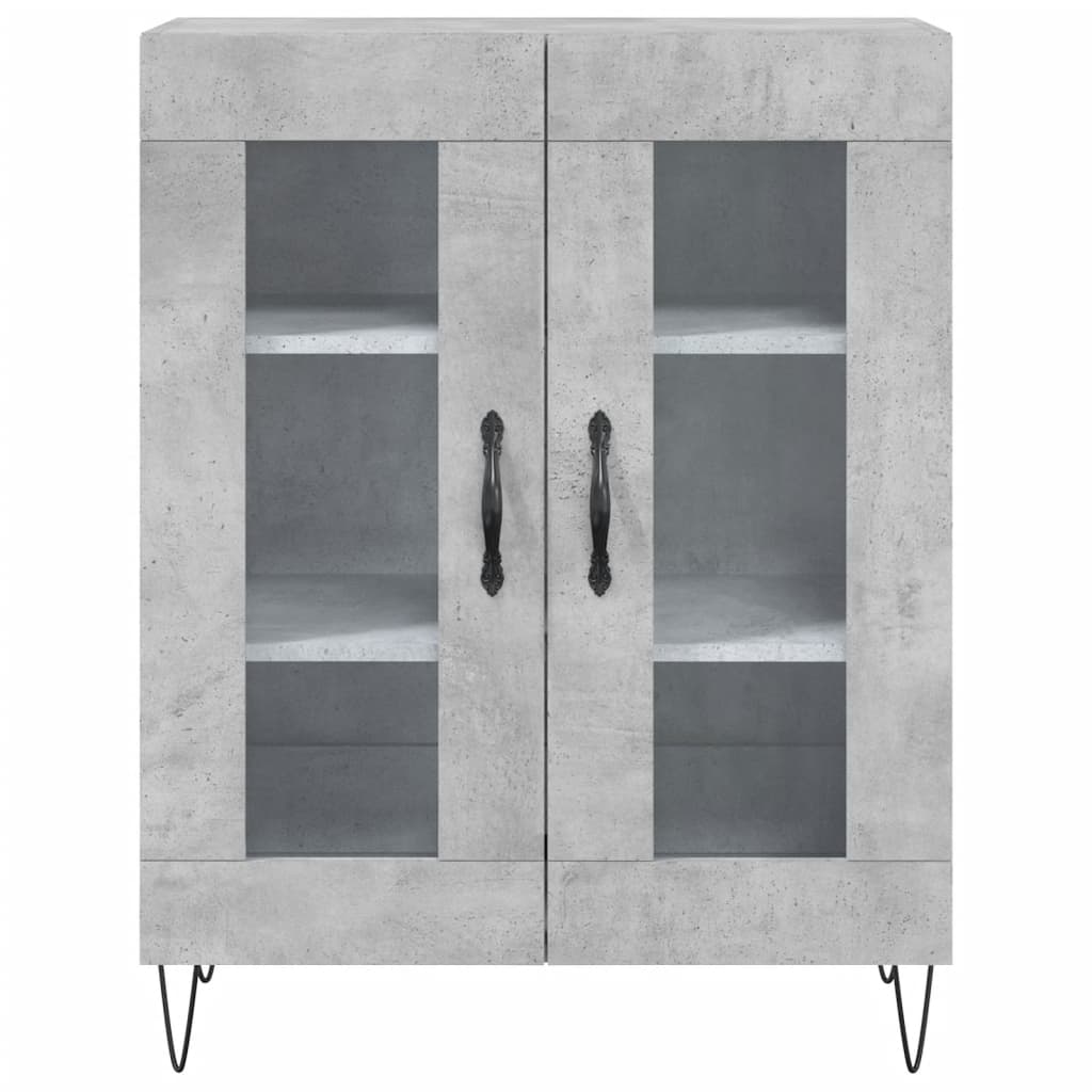 Hoge kast 69,5x34x180 cm bewerkt hout betongrijs is nu te koop bij PeponiXL, paradijselijk wonen!