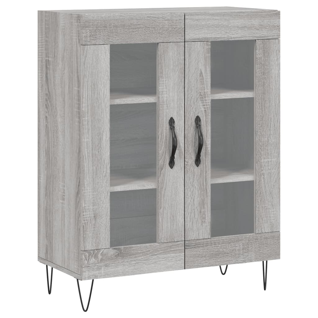 Hoge kast 69,5x34x180 cm bewerkt hout grijs sonoma eikenkleurig is nu te koop bij PeponiXL, paradijselijk wonen!
