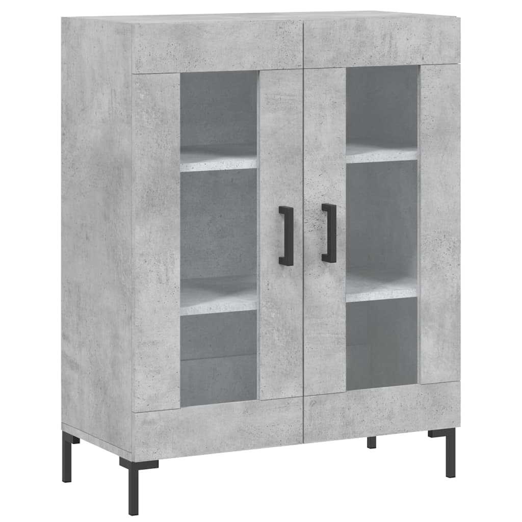 Hoge kast 69,5x34x180 cm bewerkt hout betongrijs is nu te koop bij PeponiXL, paradijselijk wonen!
