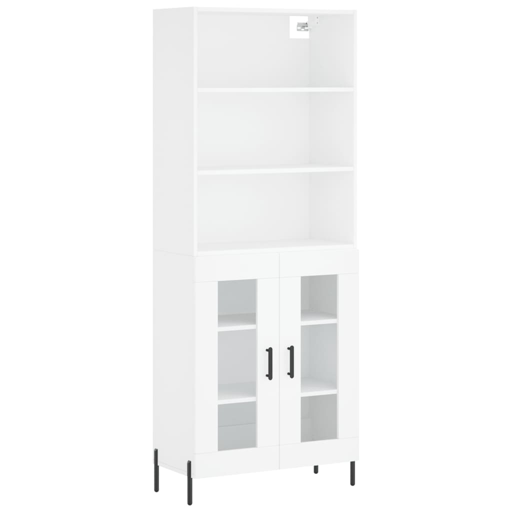 Hoge kast 69,5x34x180 cm bewerkt hout wit is nu te koop bij PeponiXL, paradijselijk wonen!