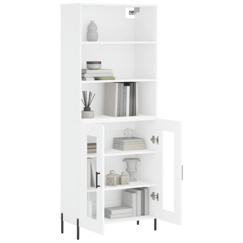 Hoge kast 69,5x34x180 cm bewerkt hout wit is nu te koop bij PeponiXL, paradijselijk wonen!