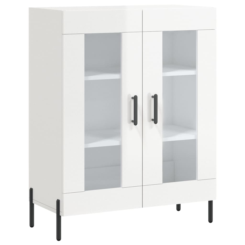 Hoge kast 69,5x34x180 cm bewerkt hout hoogglans wit is nu te koop bij PeponiXL, paradijselijk wonen!