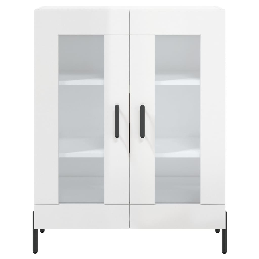 Hoge kast 69,5x34x180 cm bewerkt hout hoogglans wit is nu te koop bij PeponiXL, paradijselijk wonen!