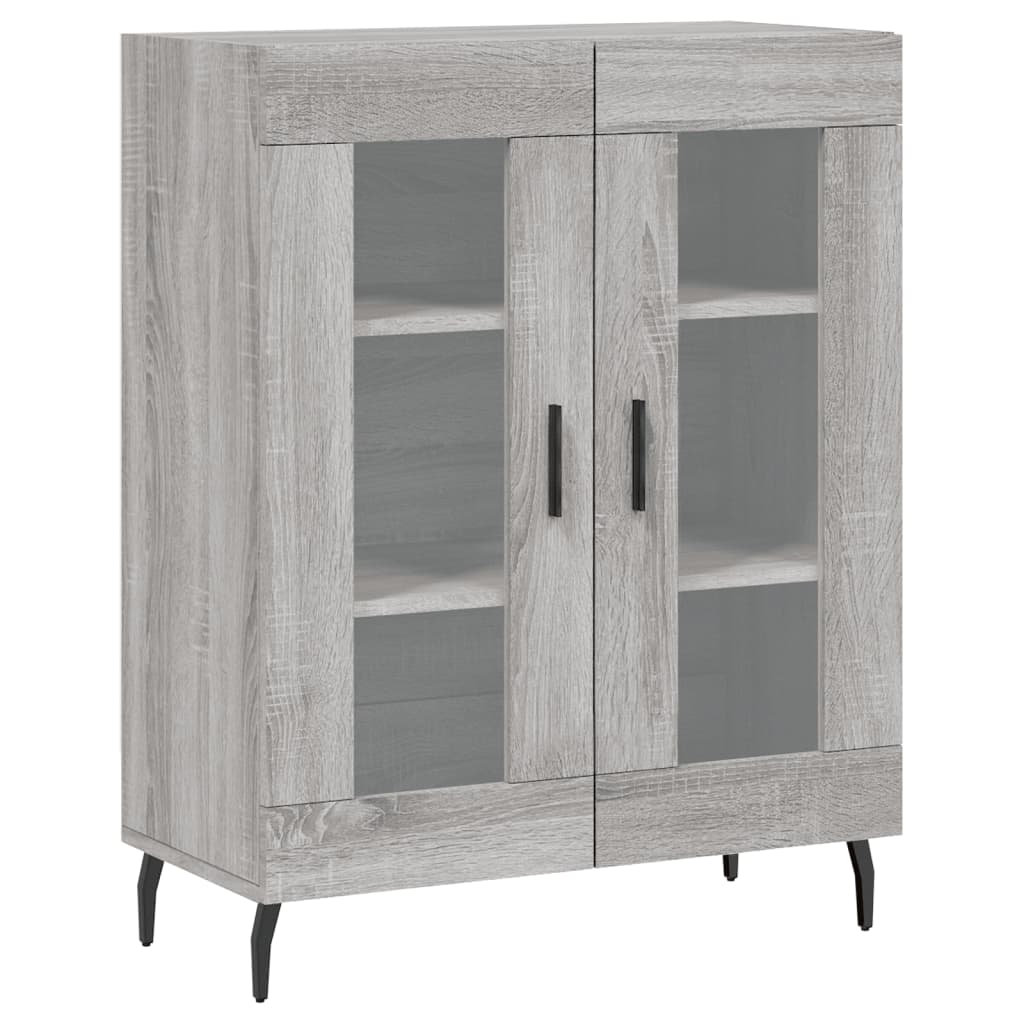 Hoge kast 69,5x34x180 cm bewerkt hout grijs sonoma eikenkleurig is nu te koop bij PeponiXL, paradijselijk wonen!
