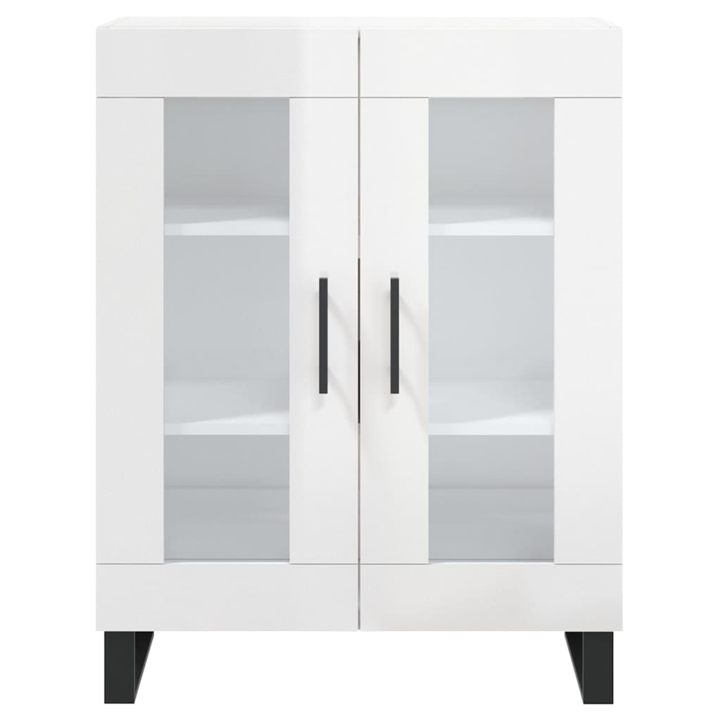 Hoge kast 69,5x34x180 cm bewerkt hout hoogglans wit is nu te koop bij PeponiXL, paradijselijk wonen!