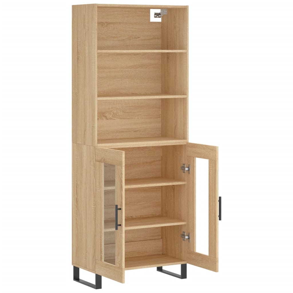 Hoge kast 69,5x34x180 cm bewerkt hout sonoma eikenkleurig is nu te koop bij PeponiXL, paradijselijk wonen!