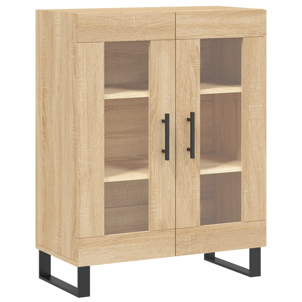 Hoge kast 69,5x34x180 cm bewerkt hout sonoma eikenkleurig is nu te koop bij PeponiXL, paradijselijk wonen!