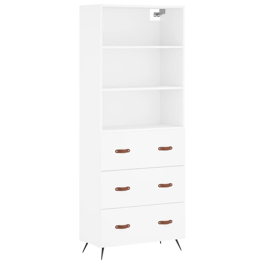 Hoge kast 69,5x34x180 cm bewerkt hout wit is nu te koop bij PeponiXL, paradijselijk wonen!