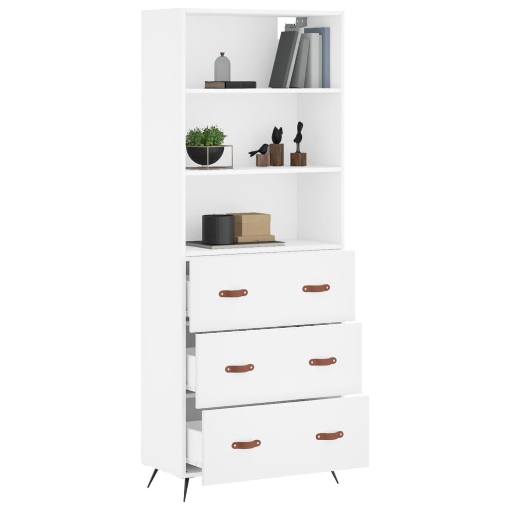Hoge kast 69,5x34x180 cm bewerkt hout wit is nu te koop bij PeponiXL, paradijselijk wonen!