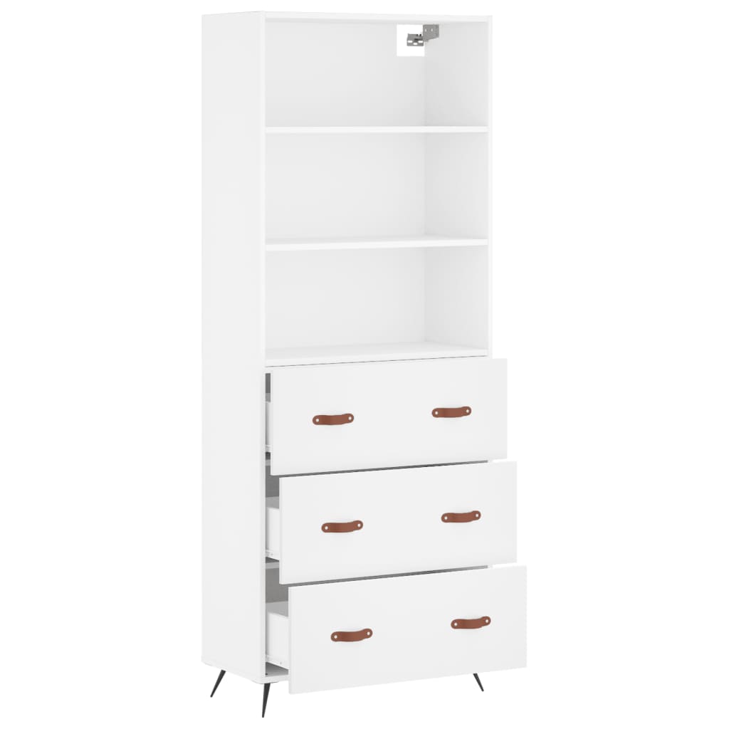 Hoge kast 69,5x34x180 cm bewerkt hout wit is nu te koop bij PeponiXL, paradijselijk wonen!